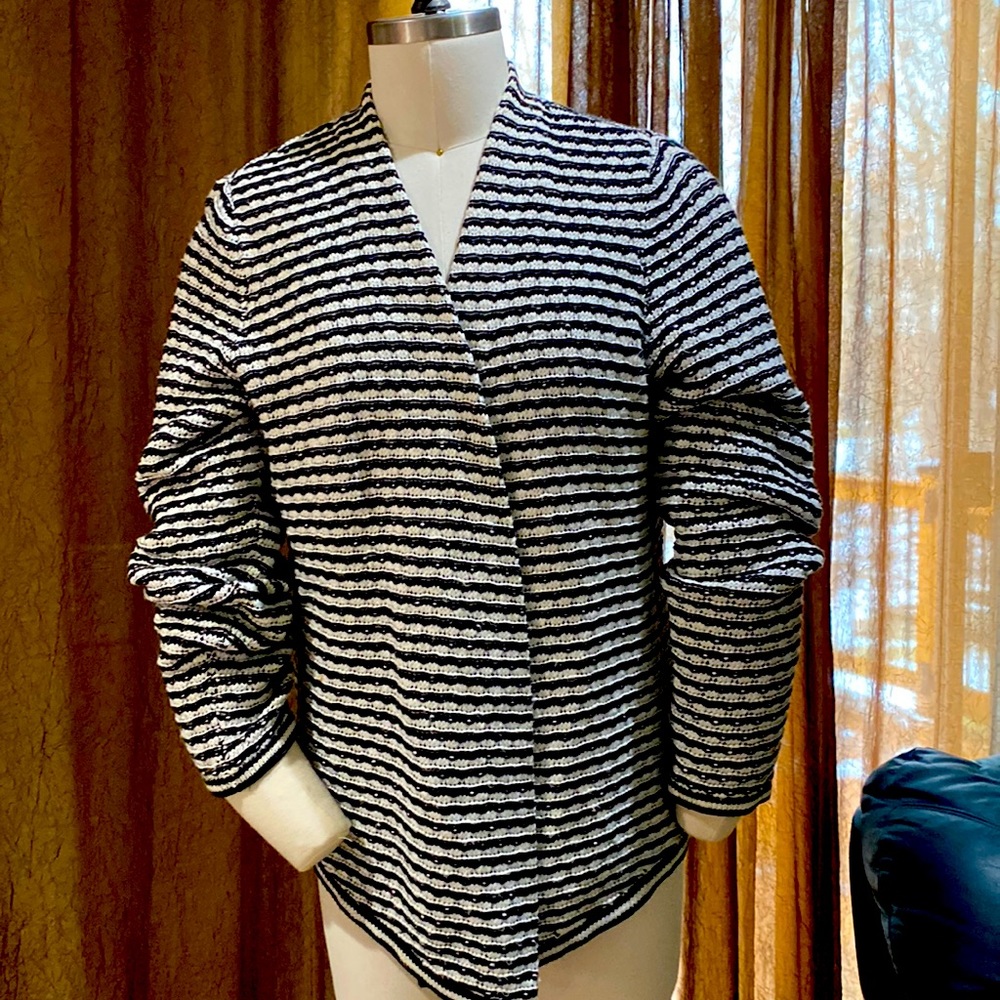 Black and white sweater.  Chicos size 2.